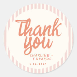 Handwriting RetroWedding Rechteckheber Runder Aufkleber