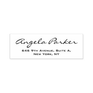 Handwriting Schlicht Simple White Beruflich Modern Permastempel
