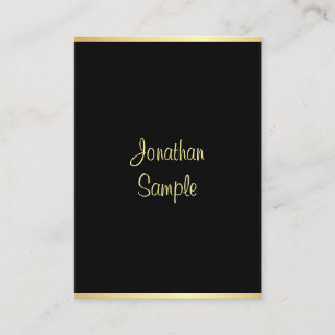 Handwriting Script Name Black Gold Modern Template Visitenkarte