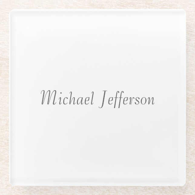 Handwriting Script Name Elegant Schlicht Simple Glasuntersetzer (Vorderseite)