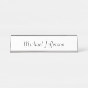 Handwriting Script Name Elegant Schlicht Simple Schreibtischnamensplakette