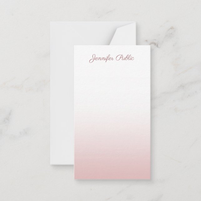Handwriting Script Name Rose Gold Elegante Vorlage (Vorderseite)