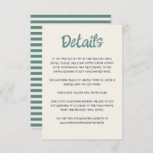 Handwriting Script Quirky Green Blue Retro Wedding