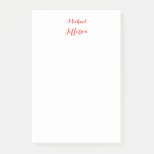 Handwriting-Skript Elegant Schlicht Simple Red Whi Post-it Klebezettel