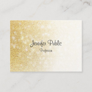 Handwriting-Skript Eleganter Moderner Gold-Glitzer Visitenkarte