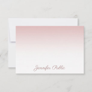 Handwriting-Skriptname Rose Gold-Vorlage Mitteilungskarte