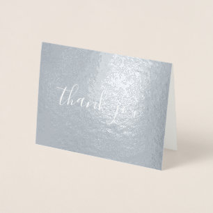 Handwriting Style Calligrafy Danke Silver Folienkarte