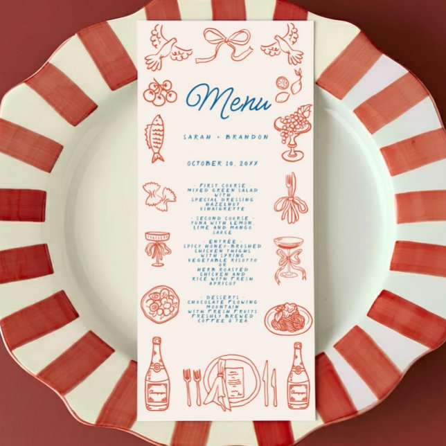 Handwriting Typografy Retro Wedding Menu Menükarte (Von Creator hochgeladen)