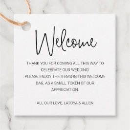 Handwriting Wedding Willkommensbeutel Geschenkanhänger