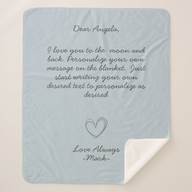 Handwritten Message Personalize Text  Sherpadecke (Vorderseite)