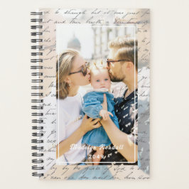 Handwritten Script Family Photo Personalized Planer