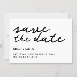 Handwritten Simple Minimalist Typography Wedding Save The Date