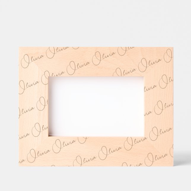 Handwritten-Style Custom Name Wood Frame, 6x4,  Geätzte Rahmen (Vorderseite)