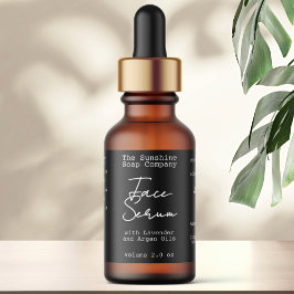 Handwritten Typed Look Black Dropper Bottle Label Adressaufkleber