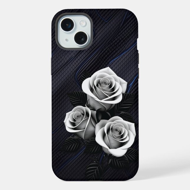 Handy-Abdeckung für Schwarz und Weiß iPhone 15 Plus Hülle (Rückseite)