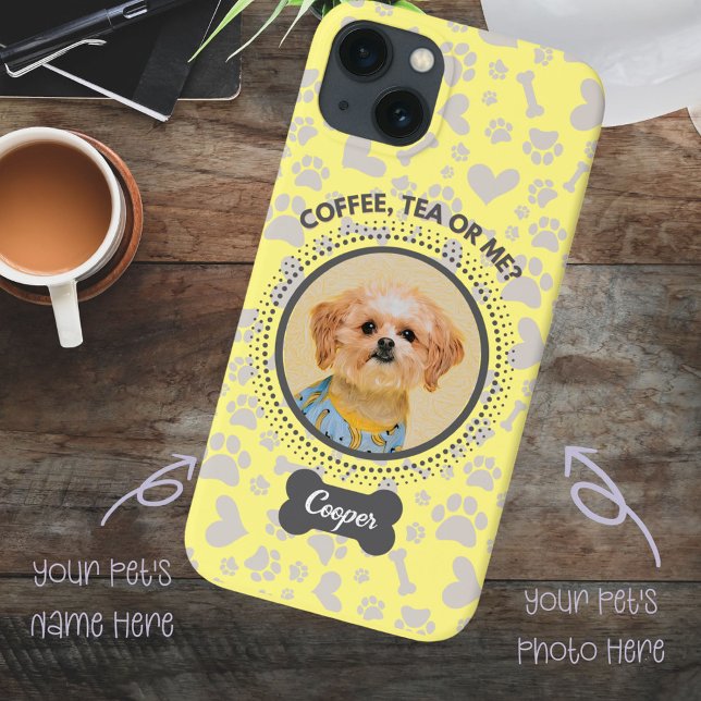Handy-Case für Haustiere - "Kaffee, Tee oder ich?" Case-Mate iPhone Hülle (Personalized your pet's photo and name on your phone with one click.)