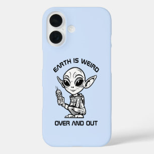 Handy-Case für Schwarzweiß-Alien iPhone 16 Hülle