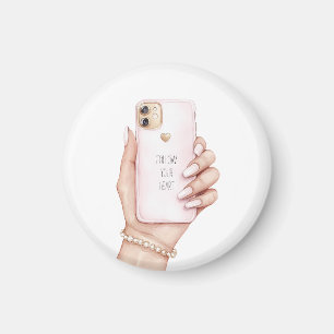 Handy chic rosa Nägel Magnet