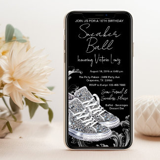Handy Diamond Sneaker Ball Geburtstagsparty Einladung
