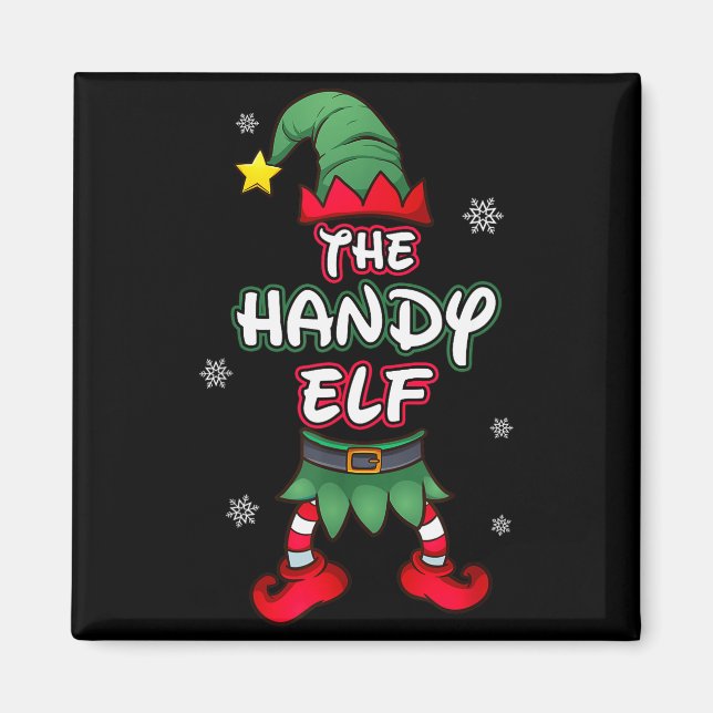 Handy Elf Christmas Pajamas Pjs Matching Family Gr Magnet (Vorne)