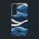 Handy-Fall für abstrakte Ozeanschichten Samsung Galaxy Hülle<br><div class="desc">Ein rhythmisches Muster von Meereswellen fließt in mehrschichtigen blauen Farbtönen und schafft eine kühne,  moderne Interpretation der Meeresbewegung.</div>