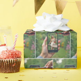 Handy-Frau mit gegossenem Wein Geschenkpapier