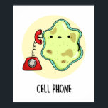 Handy Funny Biology Science Puff Poster<br><div class="desc">Handy Funny Biology Science Pun verfügt über eine niedliche Single-Zelle mit einem Vintagen Handy. Niedliche Pun Geschenk für Familie und Freunde,  die Liebe Biologie,  Handy Punts.</div>