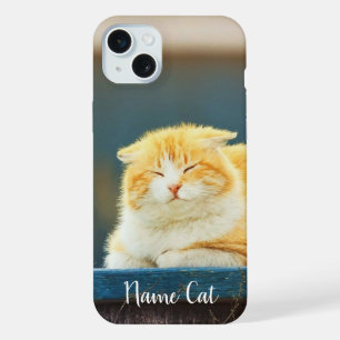 Handy-Gehäuse für Katzen, auf den Ihr Haustiername iPhone 15 Plus Hülle