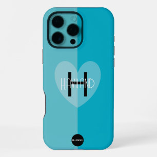 Handy-Gehäuse mit Herz und MonogrammHAMbWG iPhone 16 Pro Max Hülle