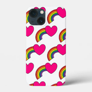 Handy-Gehäuse mit Regenbogen und heißen rosa Herze Case-Mate iPhone Hülle