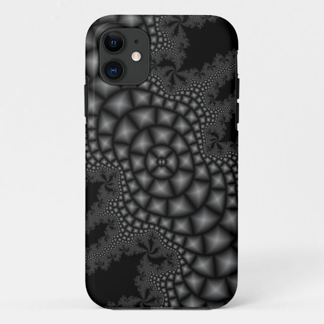 Handy-Gehäuse mit Schwarzweiß-Fraktal Case-Mate iPhone Hülle (Rückseite)