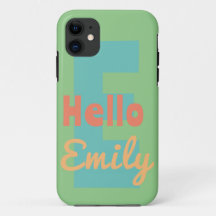 Handy-Gehäuse Monogramm Minze Teeny Pink Peach