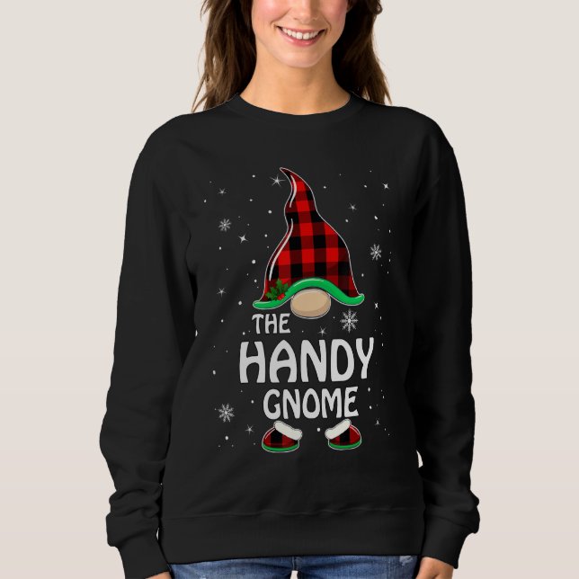 Handy Gnome Buffalo Kariert Matching Family Christ Sweatshirt (Vorderseite)