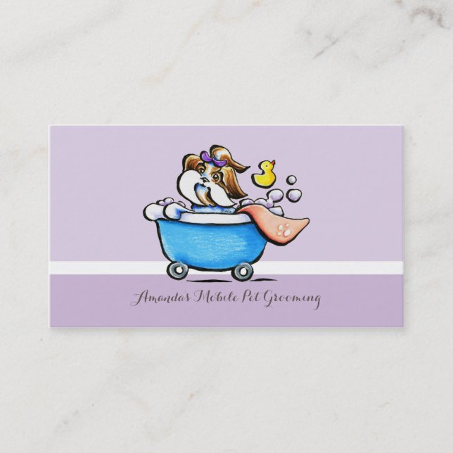 Handy Groomer Shih Tzu Lila Visitenkarte (Vorderseite)