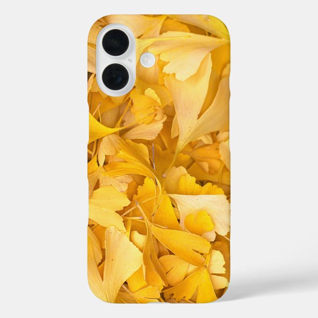 Handy Hülle Apple Iphone 16 gelbe Blätter Falllaub (Rückseite)