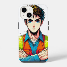 Handy Hülle mit Manga-Sicherheitsfachmann iPhone 14 Hülle