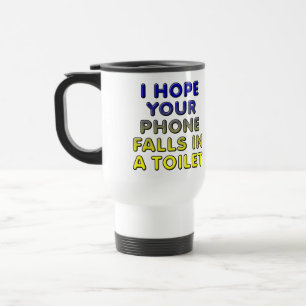 Handy in der Toilette Funny Mug oder Reiseumarmung Reisebecher