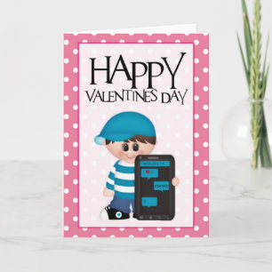 Handy Liebe Kleine Junge Valentine Grußkarte Feiertagskarte