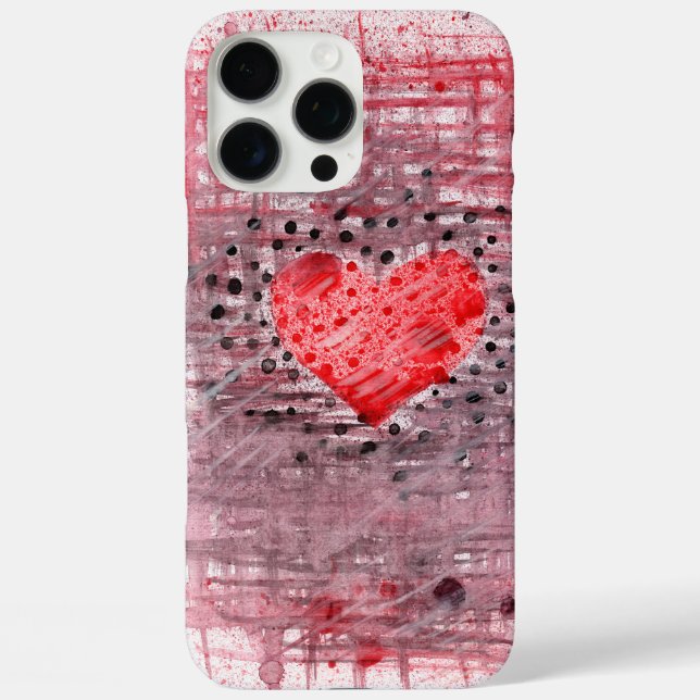 Handy mit Bild eines Herzens iPhone 16 Pro Max Hülle (Rückseite)
