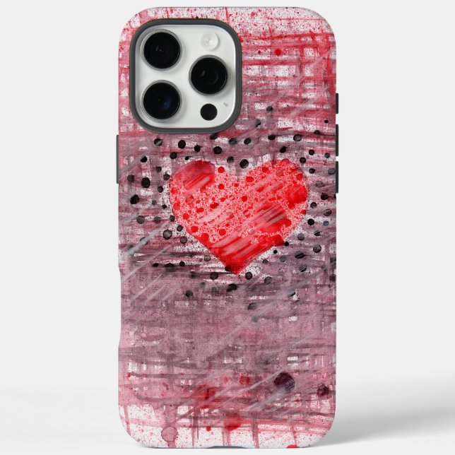 Handy mit Bild eines Herzens iPhone 16 Pro Max Hülle (Rückseite)
