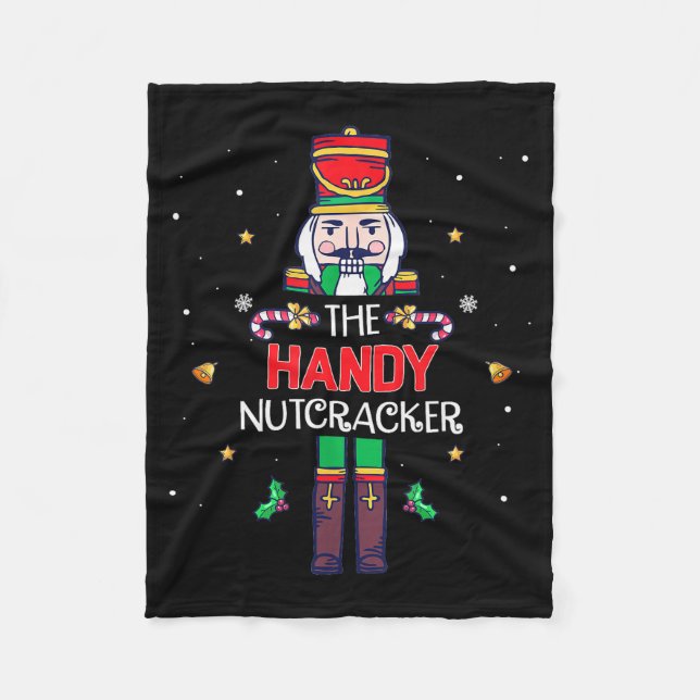 Handy Nutcracker Funny Christmas Family Matching O Fleecedecke (Vorderseite)