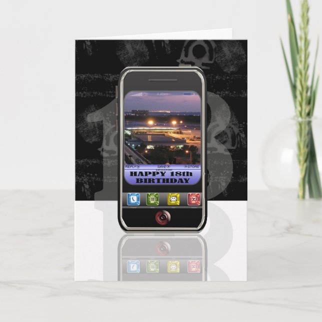 Handy SMS-Nachricht Happy Birthday Handy Karte (Vorderseite)