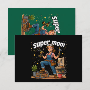 Handy Super-Mama DIY-Spezialistin Cartoon Dankeskarte