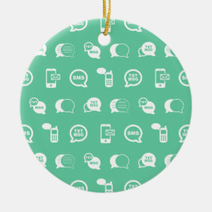 Handy-Textnachricht und E-Mail als Aquamarines Des Keramik Ornament