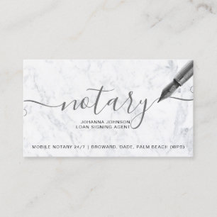 Handy-Typografie aus weißem Marmor Notar Visitenkarte