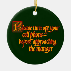Handy weg von der Weihnachtsverzierung Keramikornament