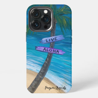 Handyhülle „Live Aloha“ Palme über Wasser Maui iPhone 13 Pro Hülle