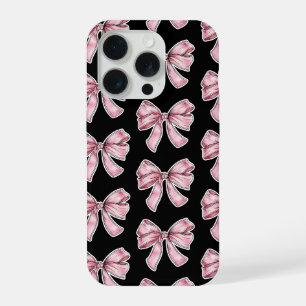 Handyhülle mit rosa Schleifenmuster iPhone 15 Pro Hülle