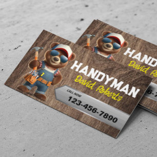 Handyman Bear Woodworker House Reparaturservice Ho Visitenkarte