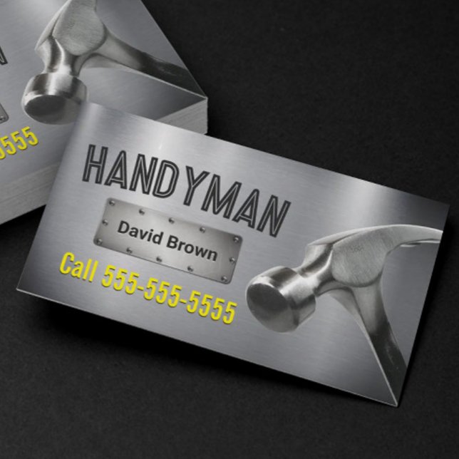 Handyman Beruflich Big Hammer Metal Steel Visitenkarte (Von Creator hochgeladen)